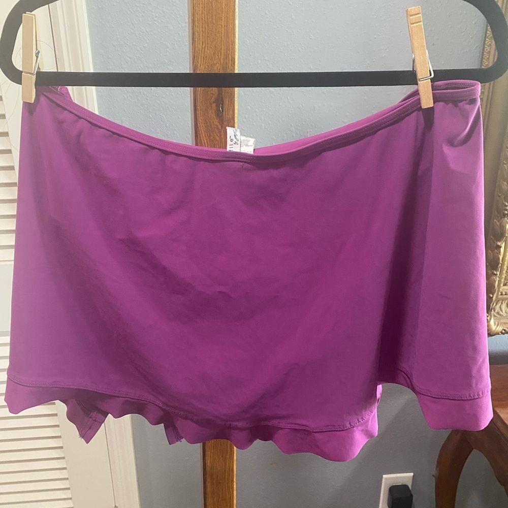Purple Ruched Tankini Top and skirt bottom - Picture 7 of 9